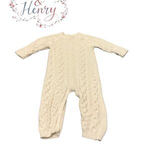 Henry Cream Cable Knit Kids Footie